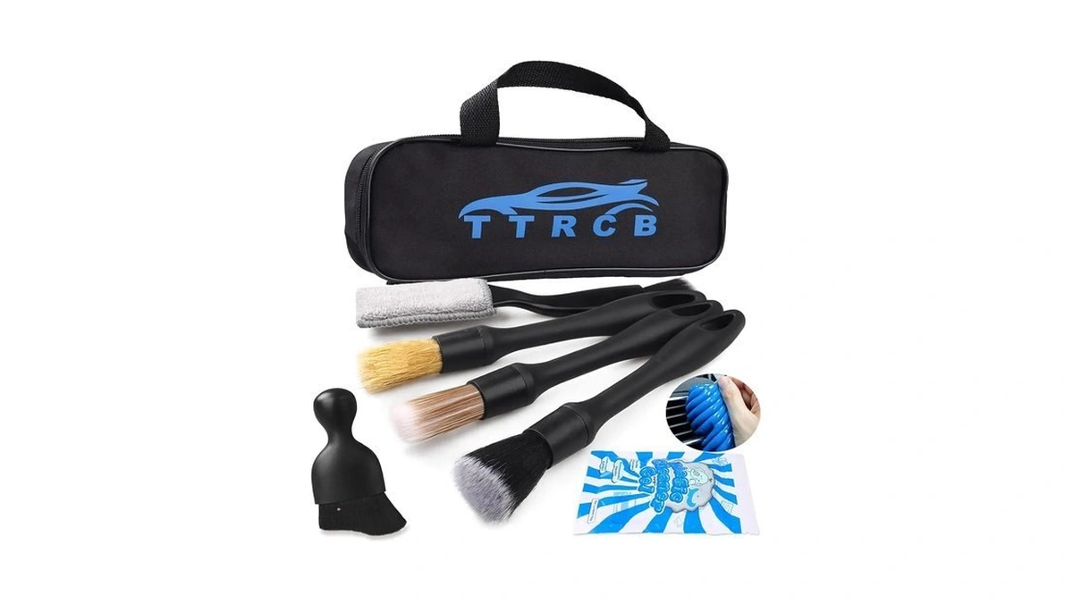 7pcs Car Detailing Brush Set, Ultra Soft Boars Hair Car