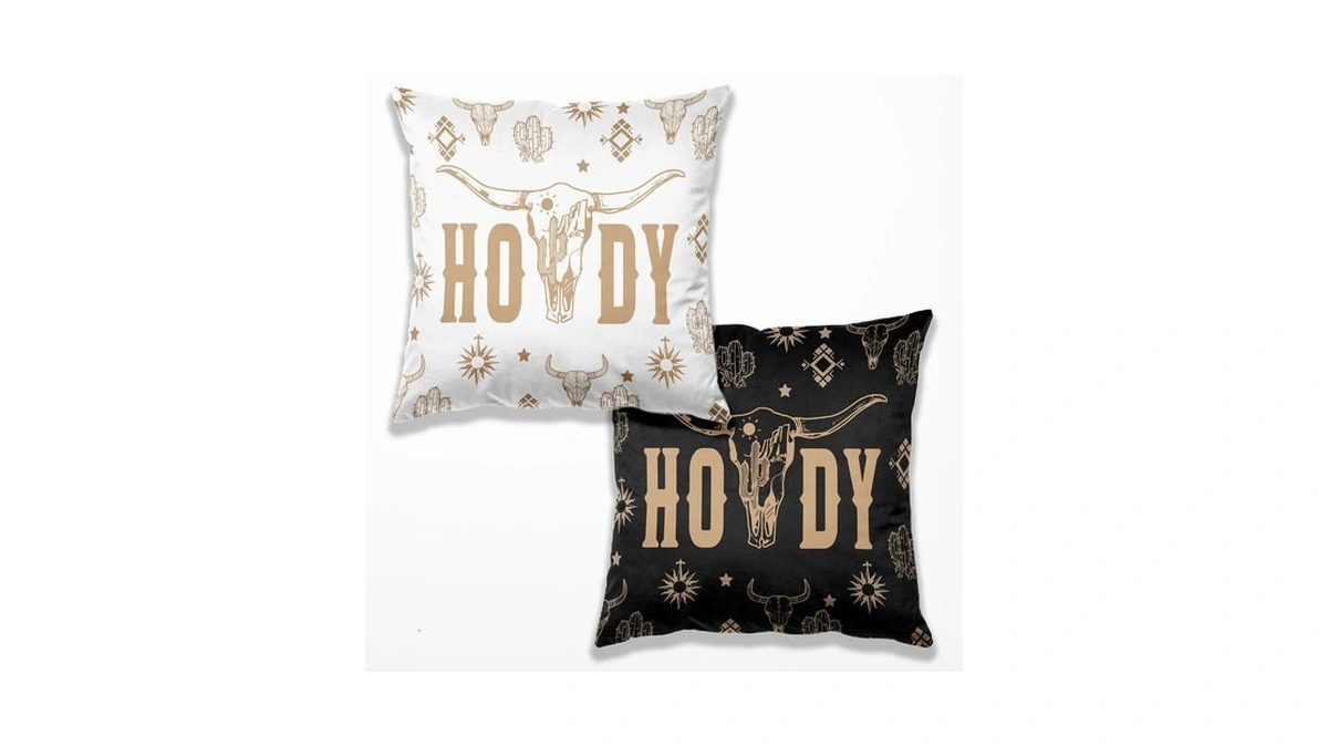 Topxmai Western Cow Howdy Pillow Cover For Bed 18 X