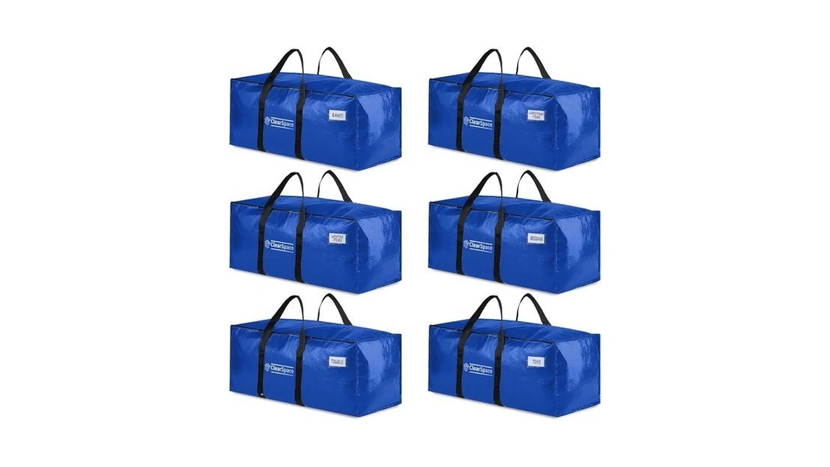 Clearspace Heavy Duty Moving Bags Or Storage Bins With Lids,