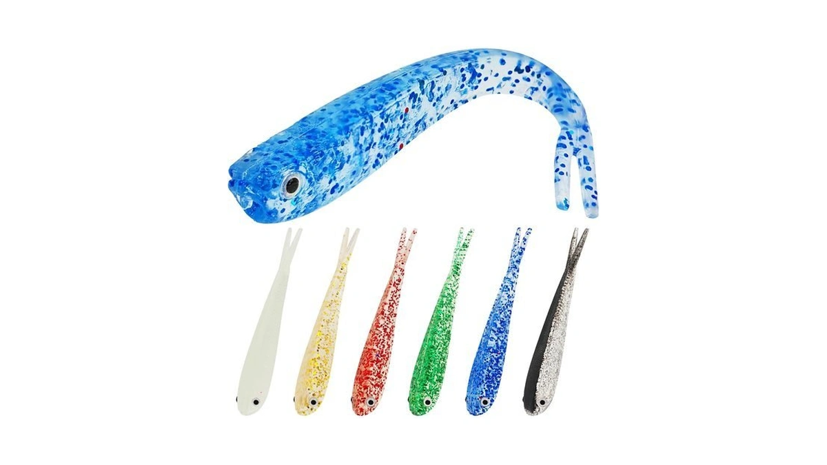 L Pattern 60pcs Soft Fishing Lures Kit Paddle Tail Swimbaits