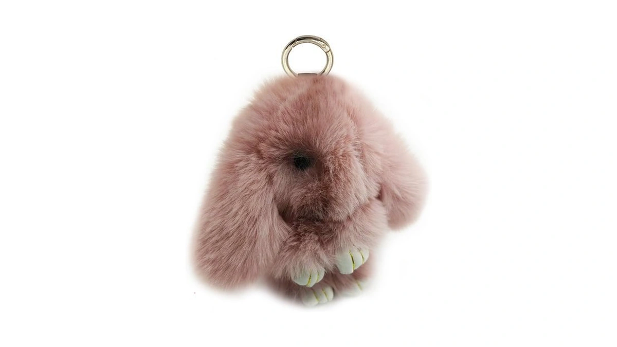 Mbzrqkzs Cute Plush Bunny Keychain Soft Fluffy Rabbit Key Ring