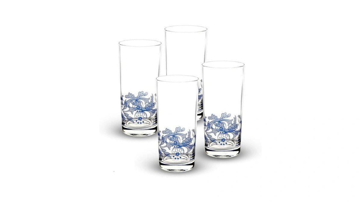 Spode Blue Italian Highball Glasses, 15 Oz - Blue &