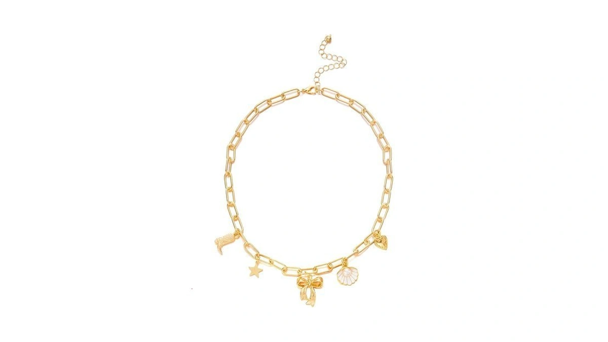 Rinhoo Charm Necklace For Women 14k Gold Plated Shell Starfish