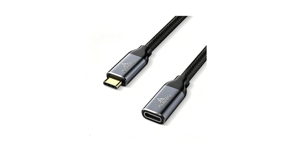 Oirabo Usb C Extension Cable 1.6ft/20gbps/240w/4k@60hz Usbc Extension Cable