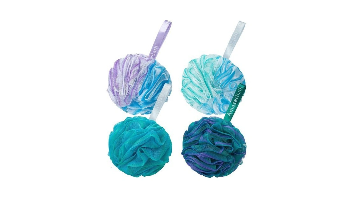 Amazerbath Loofah Sponge 75g/piece, Exfoliating Bath Sponge Body Scrubber -