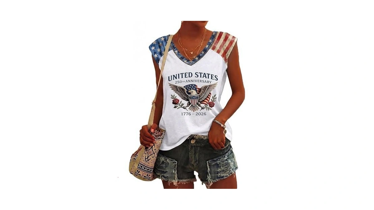 Eicihioi 250 Anniversary Usa Tank Top For Women V Neck