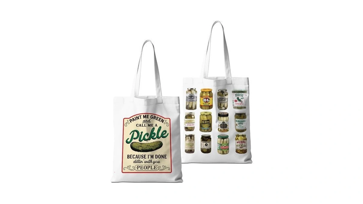 Funny Pickle Tote Bag Aesthetic Weekender Bag Shopping Bags Pickle