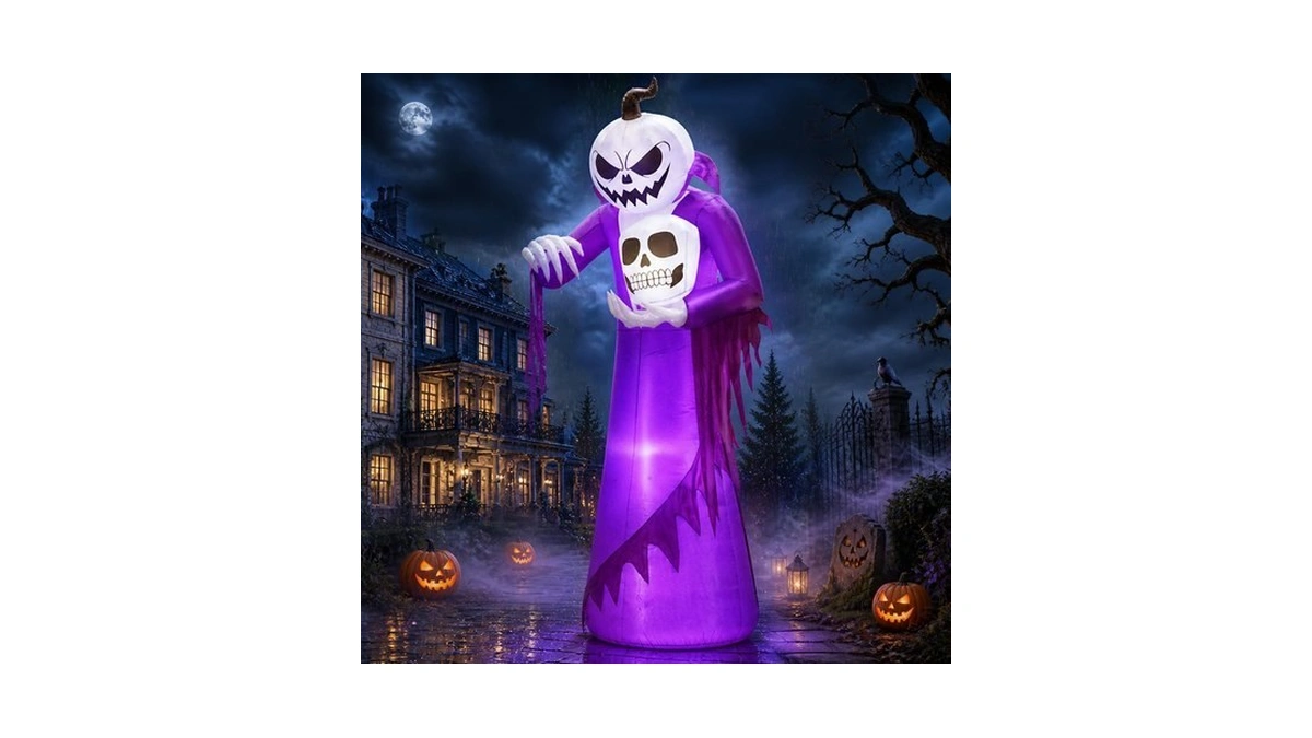 12ft Giant Halloween Inflatables Decorations Outdoor Pumpkin Ghost Wizard