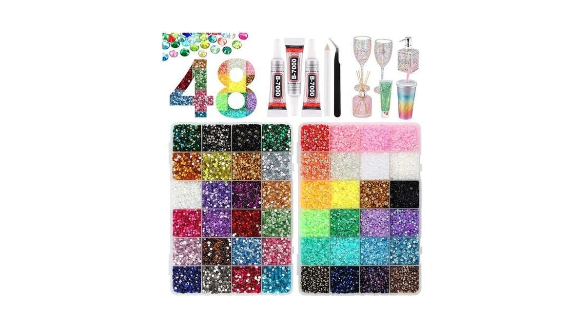 48000pcs Resin Jelly Rhinestones Kit For Bedazzling,48 Colors Bedazzler Kit