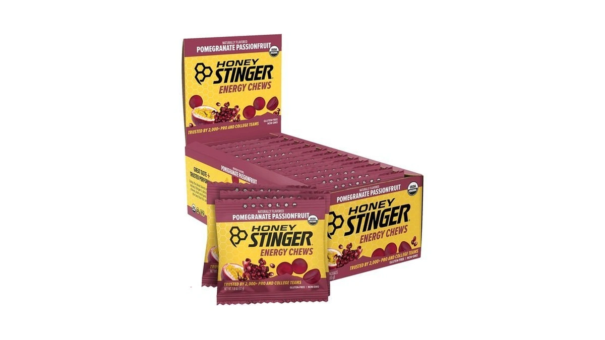 Honey Stinger Organic Pomegranate Passionfruit Energy Chew, Gluten Free &