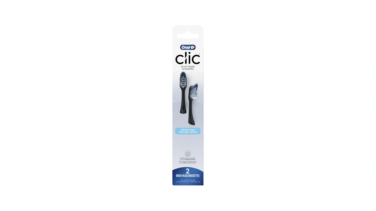Oral-b Clic Toothbrush Replacement Heads, 2 Count Toothbrushes, Black Refill