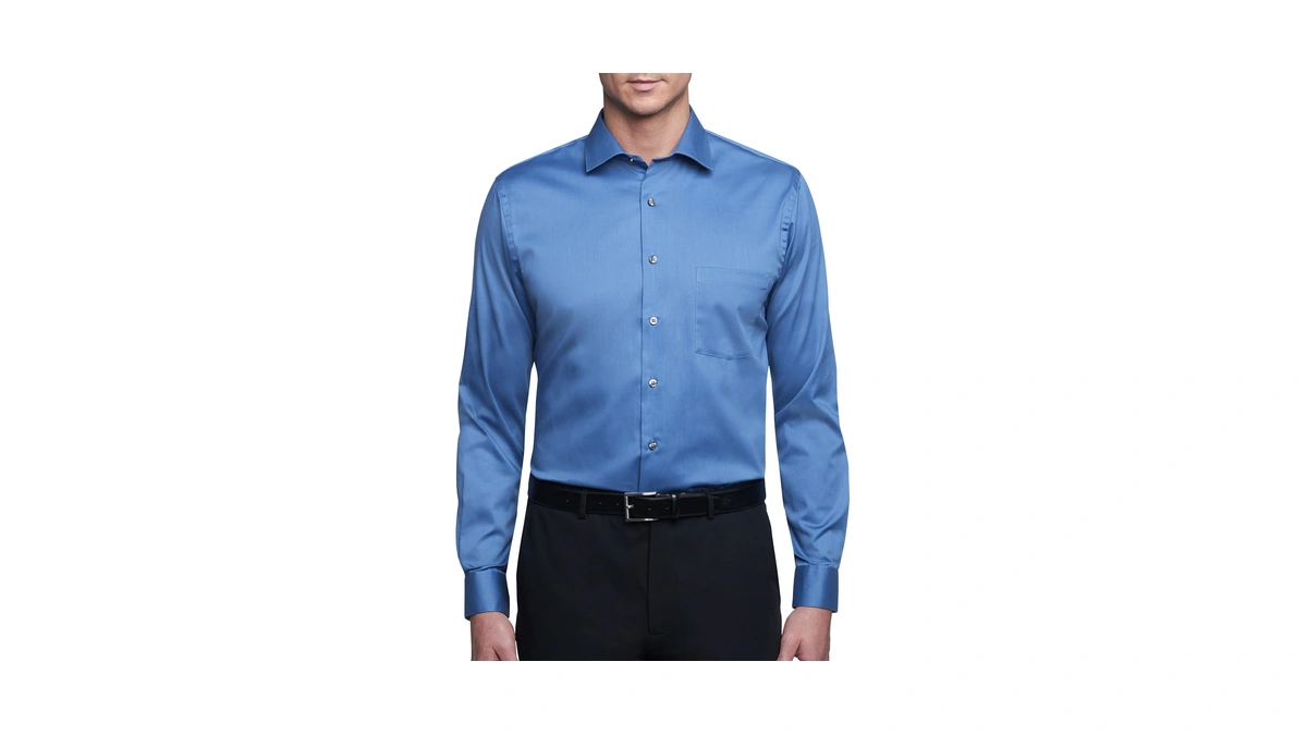 Van Heusen Men's Regular Fit Flex Collar Stretch Solid Dress