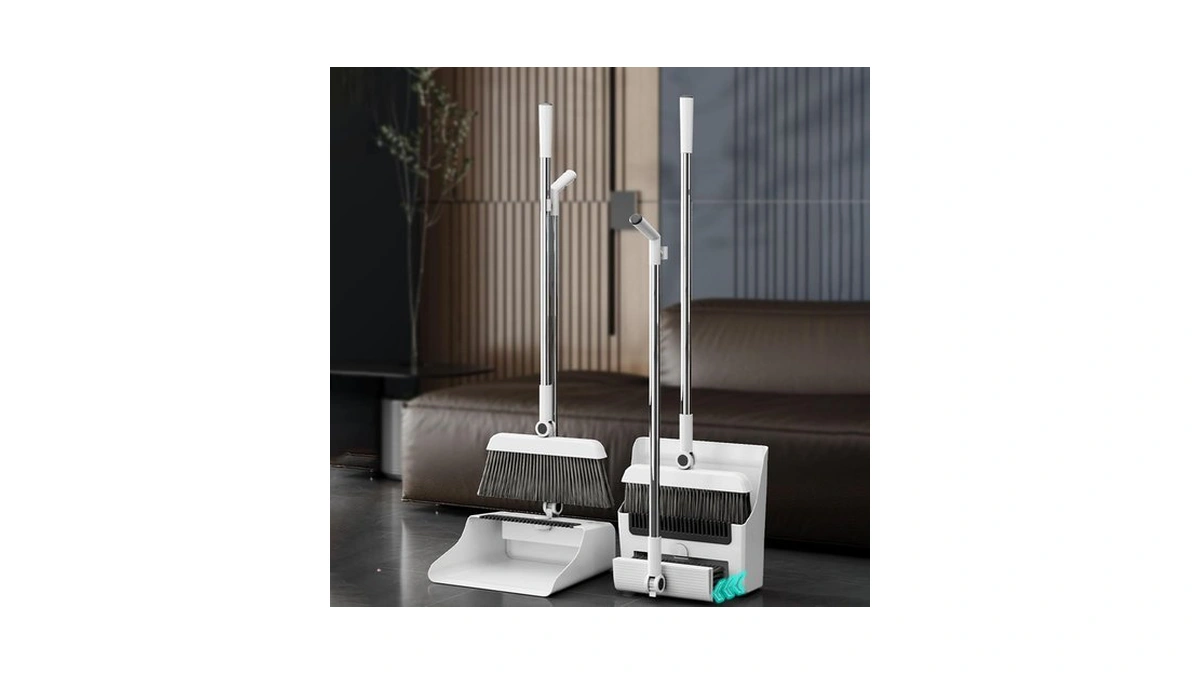 3in1 Standing Broom With Dustpan Combo Set, Cleaning Supplies Dustpan