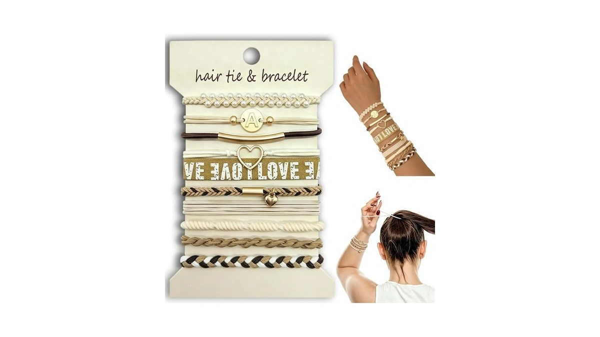 Staukok Hair Tie Bracelets For Women, 10 Pack Hair Ties,