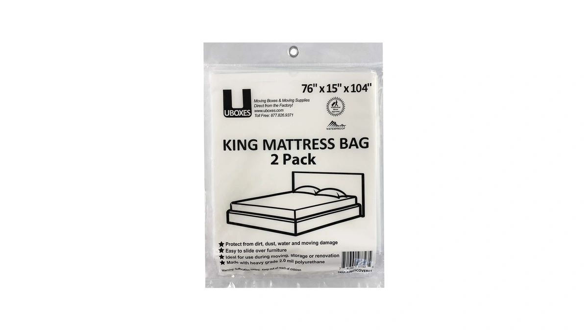 Uboxes King Mattress Poly Covers, 76 X 15 X 104