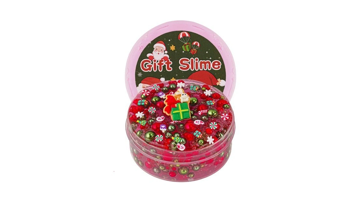 Green & Red Pearl Bead Slime, Good Stretchy & Non-sticky