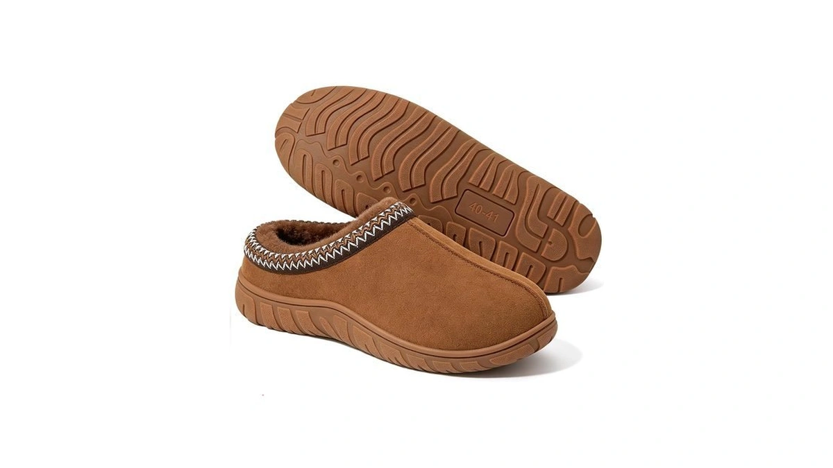 Litfun Men's Memory Foam Fuzzy Slippers Indoor Outdoor Winter House