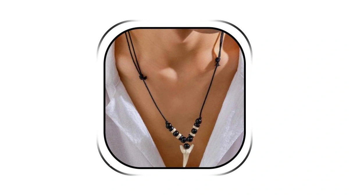 Yanchun Beach Shark Tooth Necklace For Women Pendant Jewelry Accessory