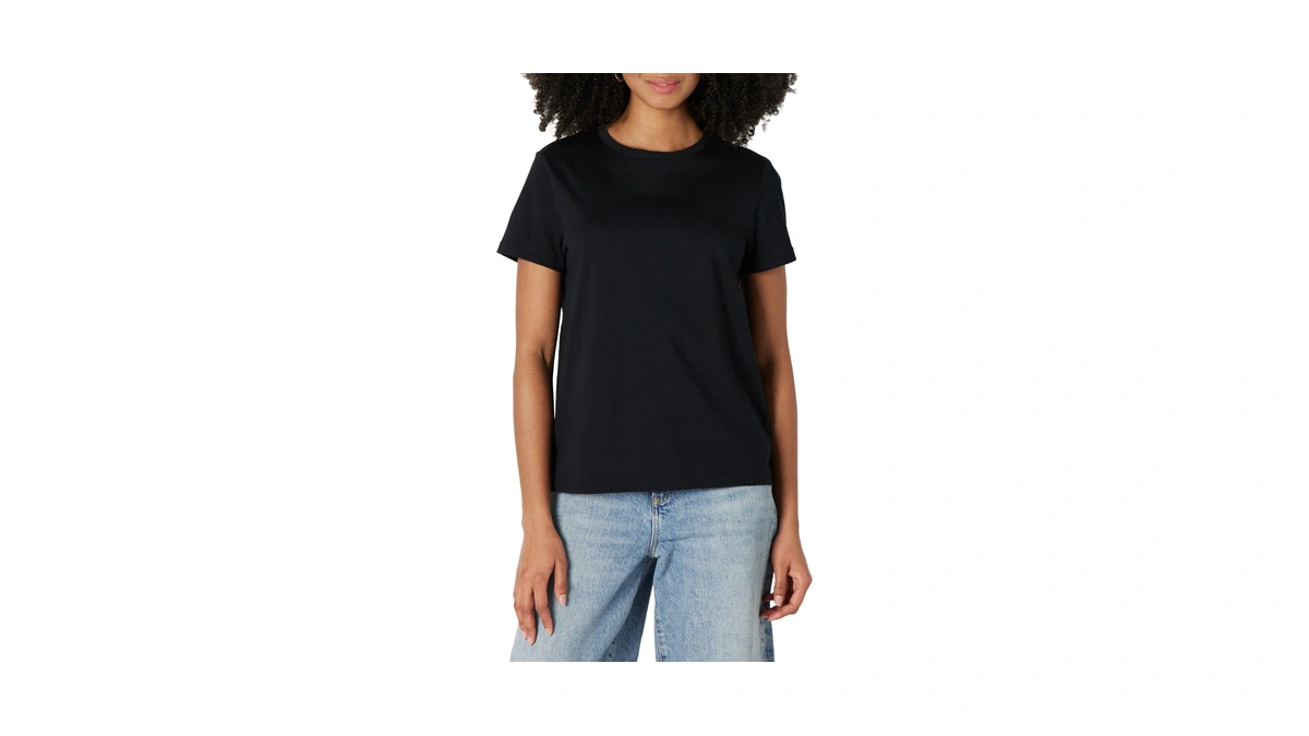 Amazon Essentials Women's Regular Fit 100% Cotton Crewneck Short Sleeve