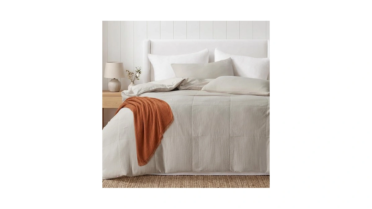 Hyprest Muslin Duvet Cover Queen,100% Cotton Gauze,soft Textured Linen Color