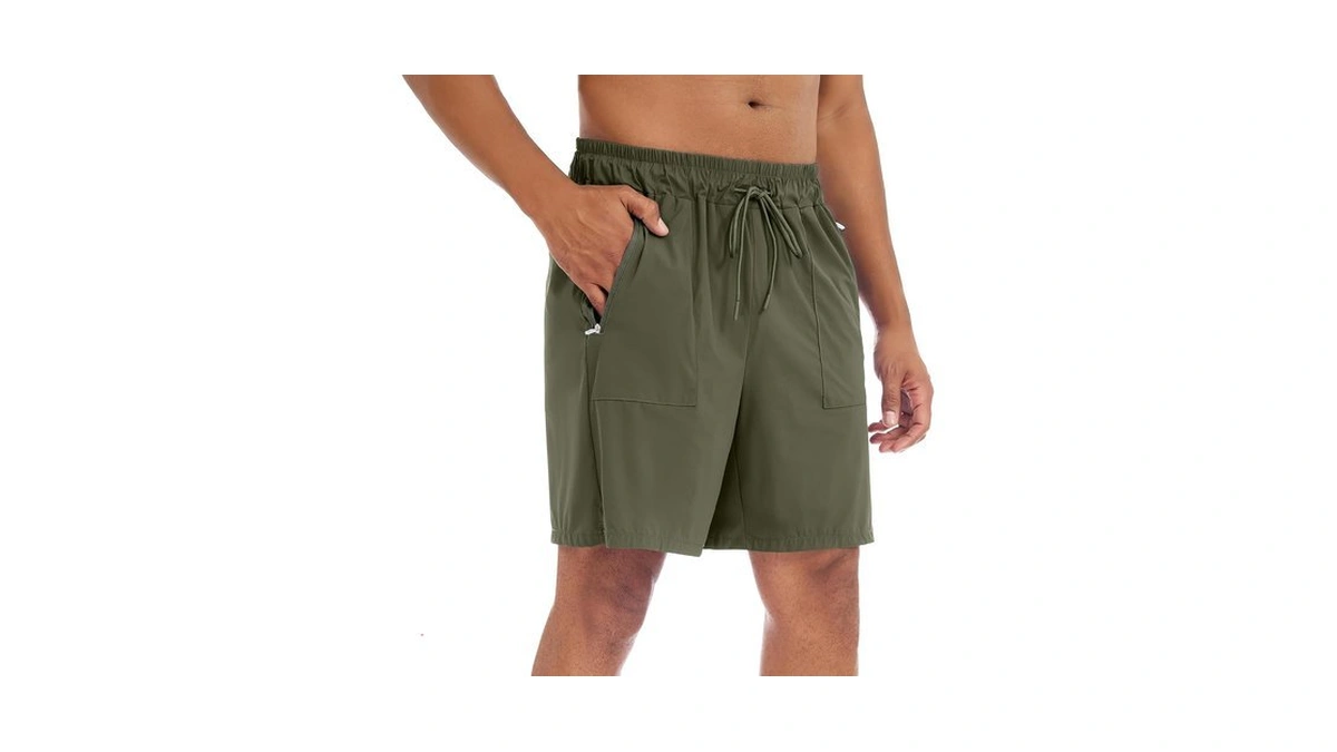 Pepypepy Men's Lightweight Athletic Shorts 7/8" Workout Shorts Zip Pockets
