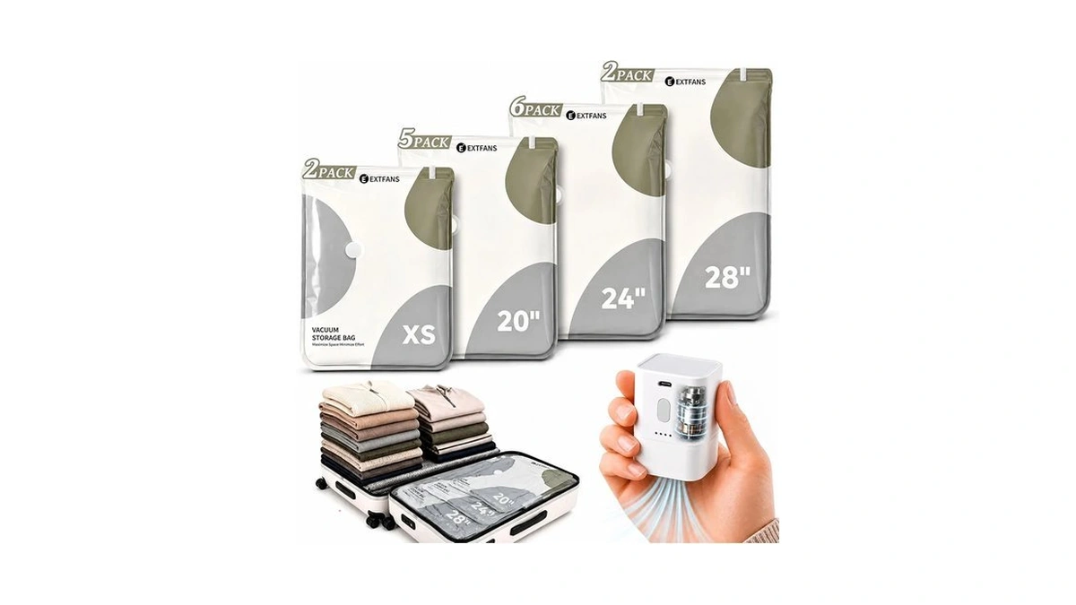 15 Pack Travel Vacuum Bags With Pump: Save 50% With