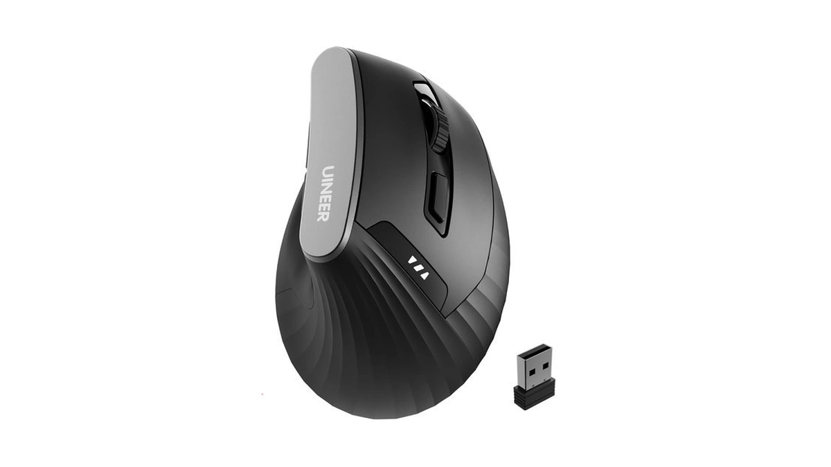 Uineer Ergonomic Vertical Mouse, 2.4g Wireless Mouse, Rechargeable, 4-dpi