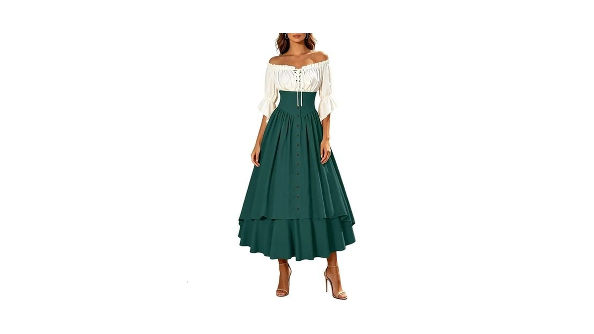 Wisgofre Historical Halloween Costumes For Women Medieval Dress Renaissance Corset