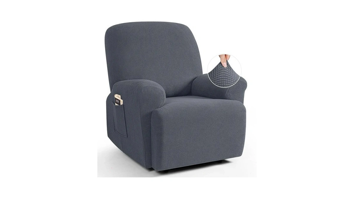 Taococo Stretch Recliner Chair Covers 4 Piece, Grey