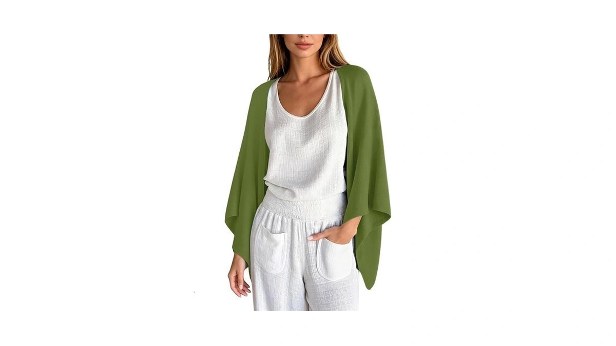 Womens Cardigans Lightweight 3/4 Sleeve Kimono Open Front Cover Up