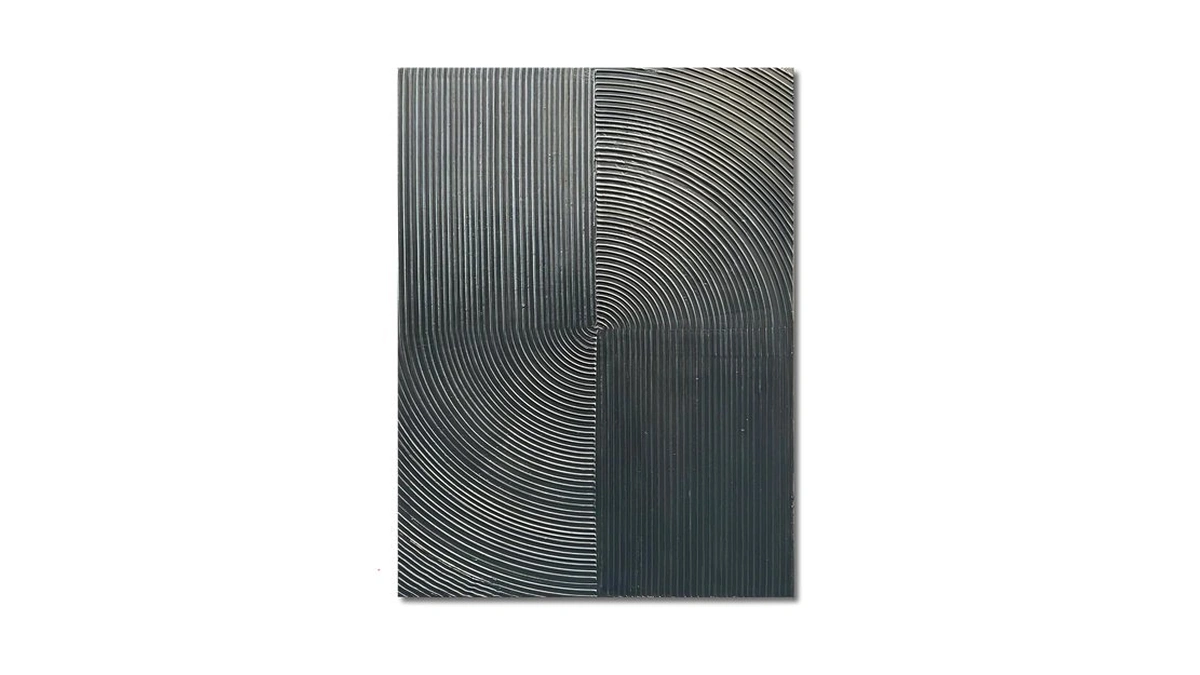 Nankai Hand Painted Abstract Modern Oil Painting 40x28 Inch Black