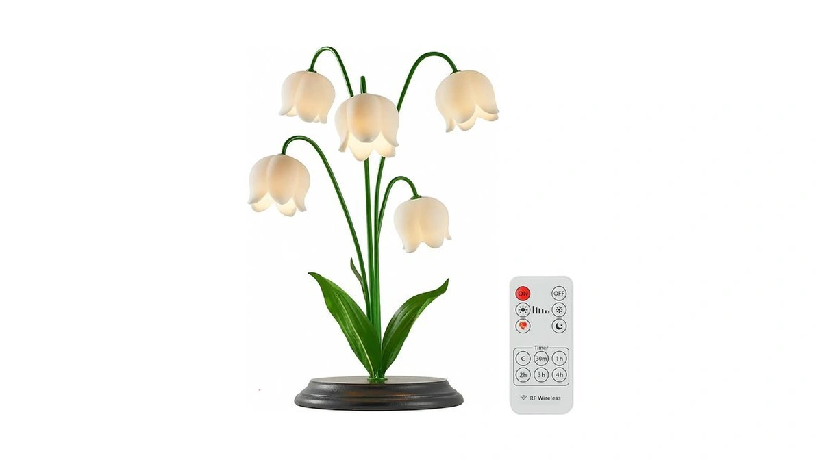Owbefery Lily Of The Valley Table Lamp, 17.7 H X