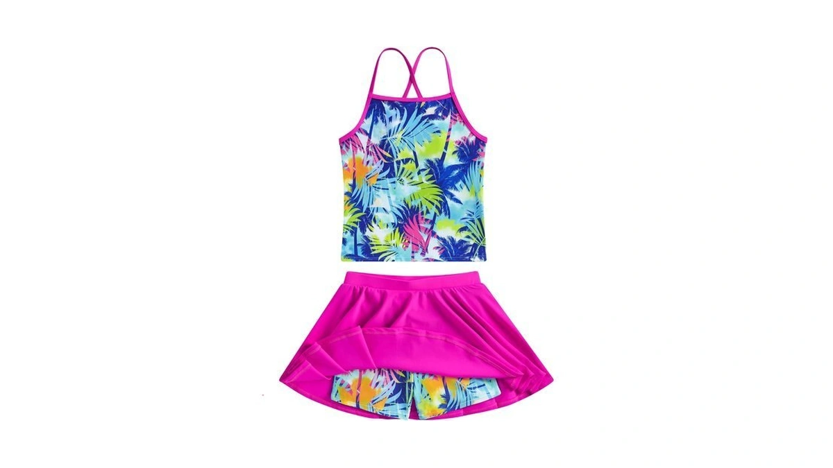 Girls Tankini 3-4t Swimsuits Bathing Suits Coconut Palm Beach Swimwear