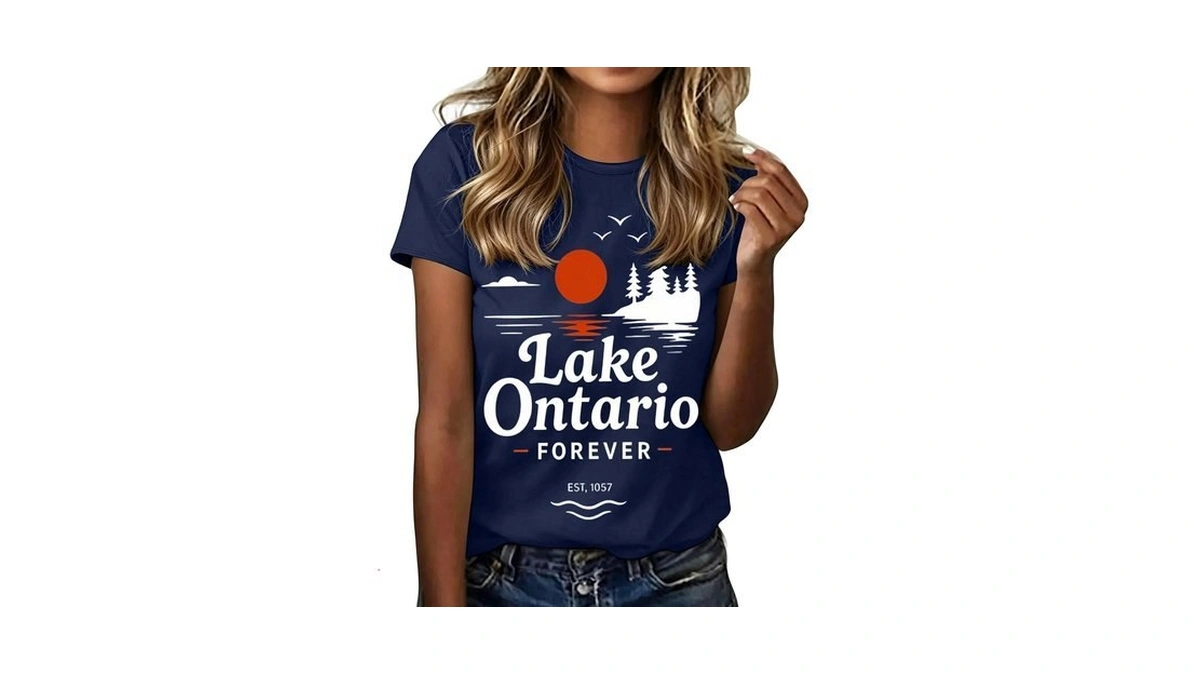 Lake Ontario T Shirt For Women Short Sleeve Graphic Lightweight