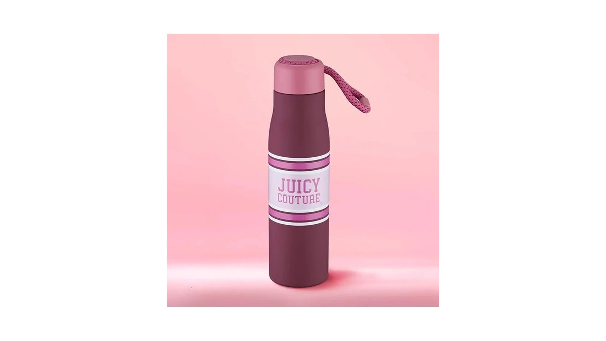 Juicy Couture Luxe Loop Varsity Logo 17oz Water Bottle With