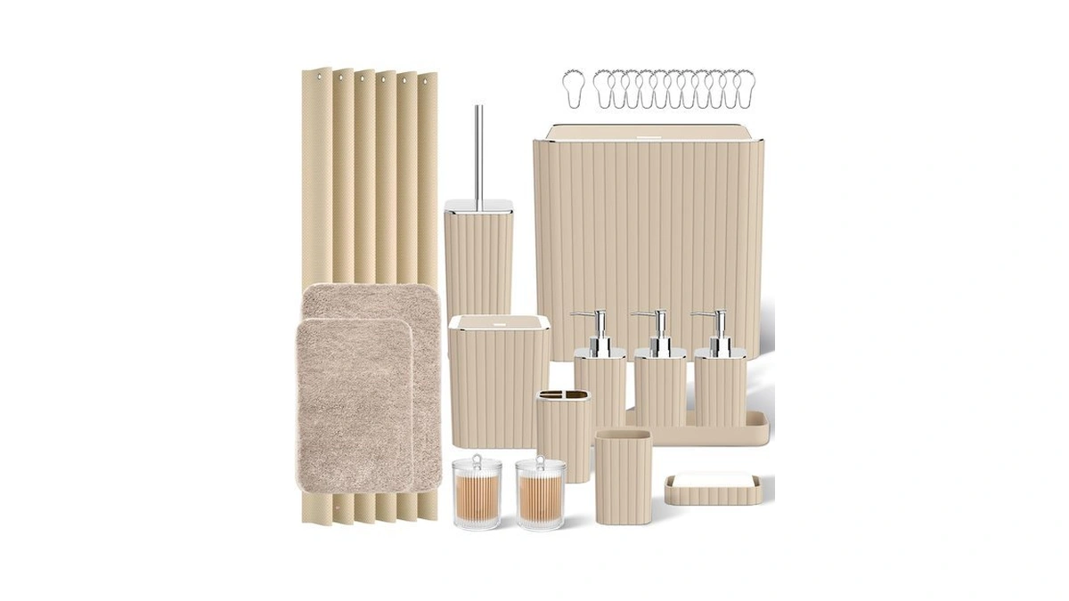 Innjoey Bathroom Accessory Set - Bathroom Set, 27pc Bathroom Accessories