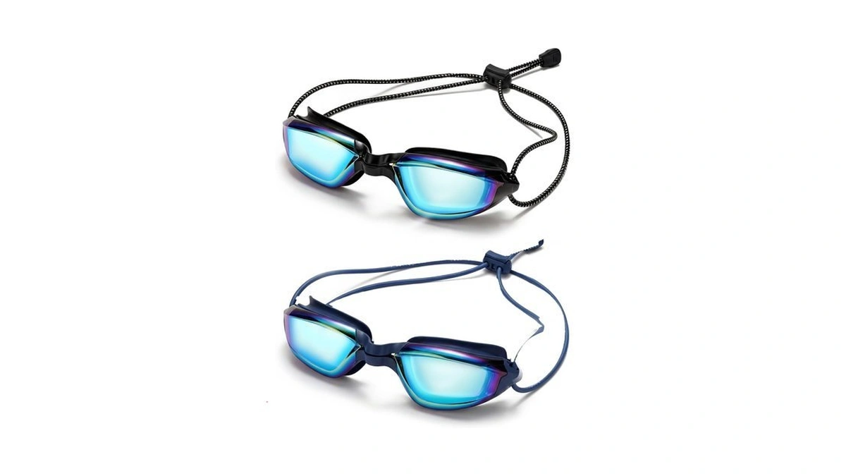 Aegend Swimming Goggles With Adjustable Bungee Strap, No Leak Anti-fog
