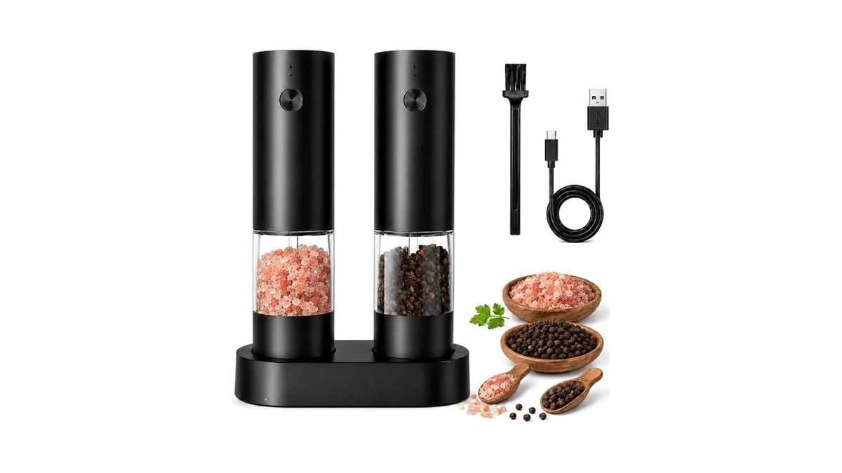 Automatic Electric Salt And Pepper Grinder Set Rechargeable Pepper Shakers
