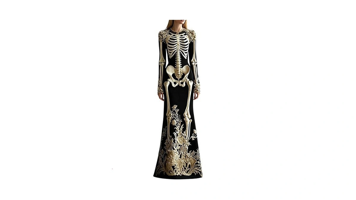 Halloween Dresses,women Skeleton Dress Gothic 3d Digital Print Halloween Dresses