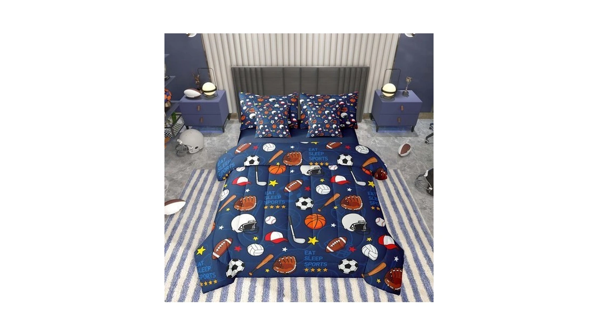 Feelyou Sports Comforter Set Twin Size Kids Boys Girls 7