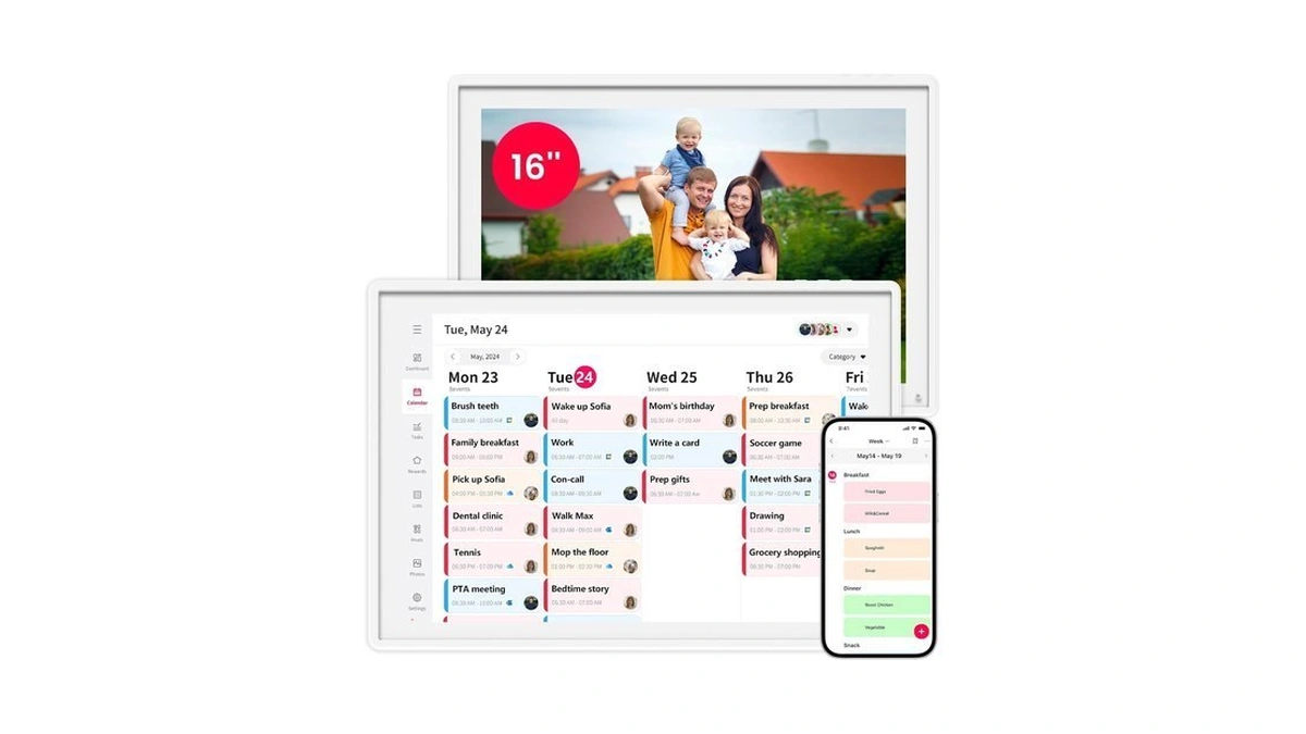 Skyzoo 16-inch Digital Wall Calendar, Syncs With Online Calendars