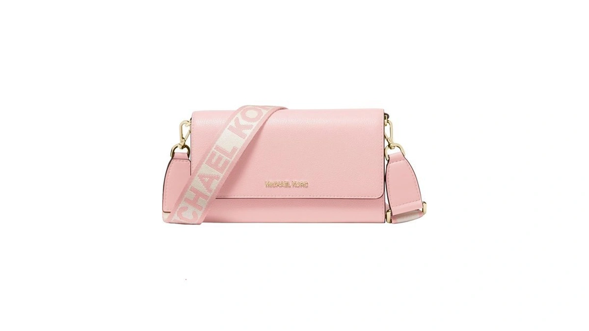 Michael Kors Women's Jet Set Large Wallet Crossbody Bag, Gold-tone