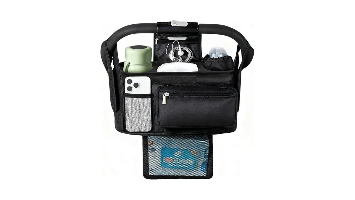Eutopic Universal Stroller Organizer With Insulated Cup Holder Detachable Phone