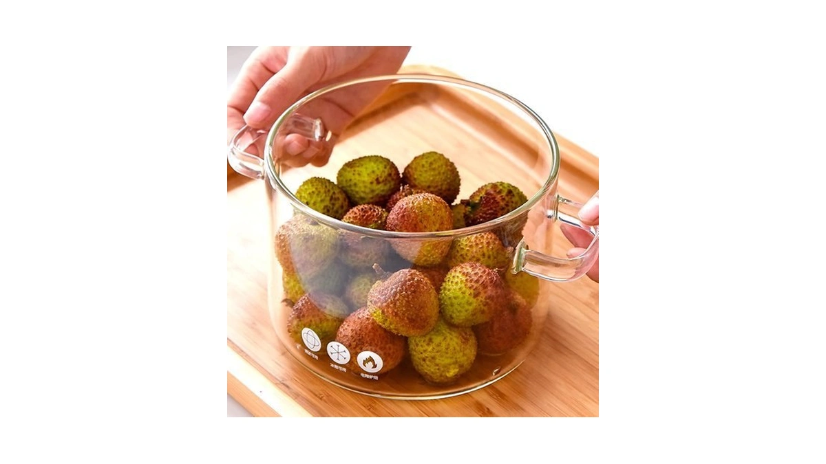 Hoypeyfiy Glass Saucepan 1.35l With Cover, Large Borosilicate Glass Pot