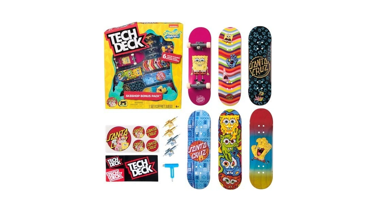 Tech Deck Spongebob Sk8shop Bonus Pack Customizable Fingerboards Set