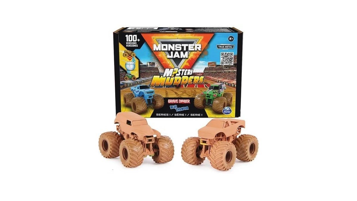 Monster Jam, Mystery Mudders 2-pack Monster Trucks, Official 1:64 Die-cast