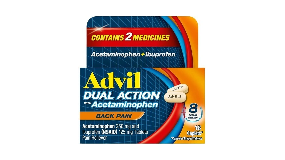 Advil Dual Action Back Pain, Ibuprofen 250mg, 18 Count