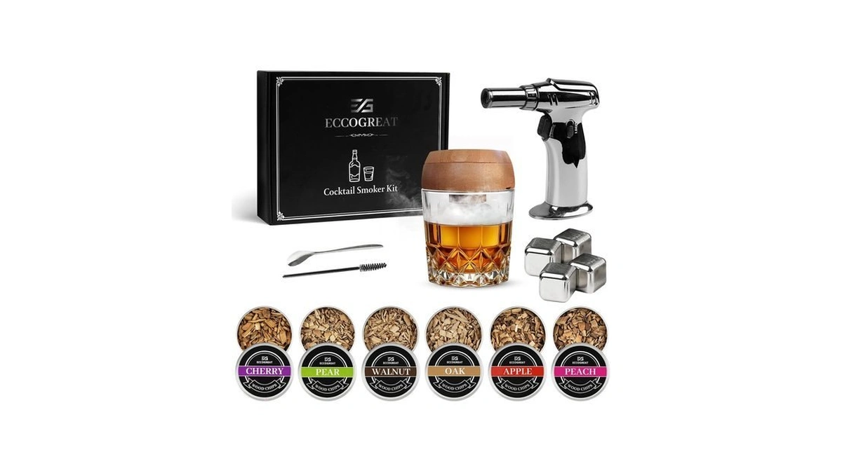 Whiskey Smoker Kit With Torch & 6 Flavors Wood Chips