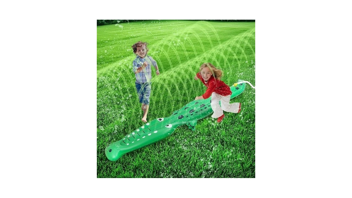 Water Sprinkler For Kids, Large Crocodile Inflatable Sprinkler