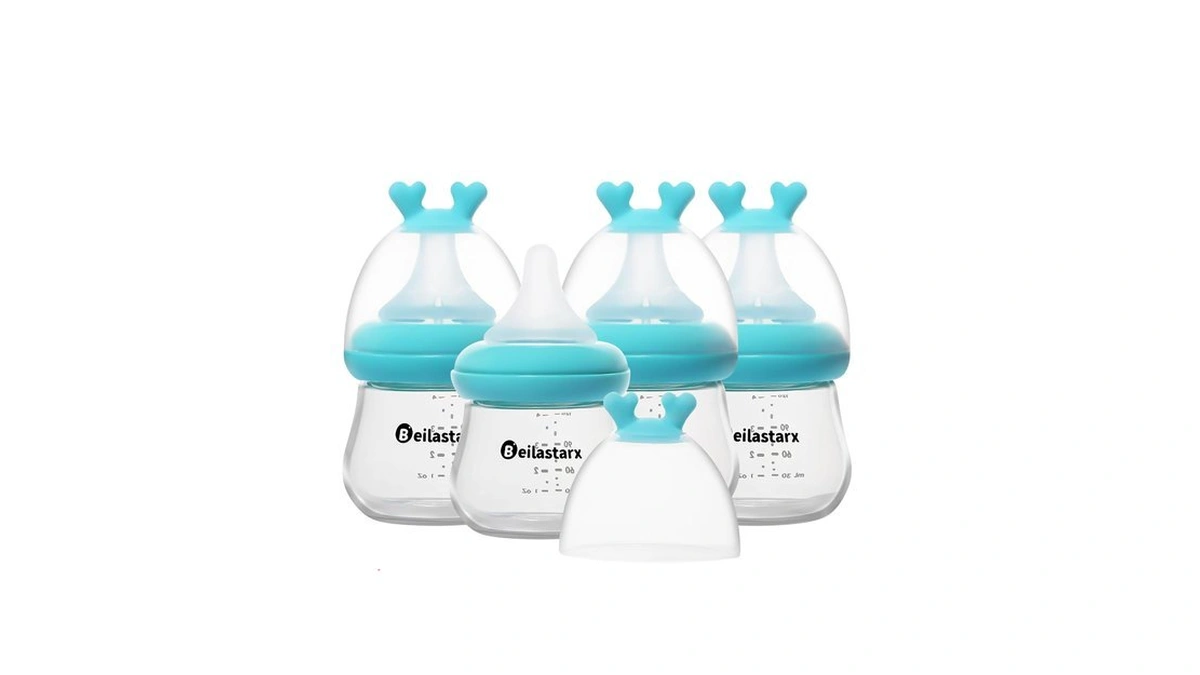 Beilastarx Glass Baby Bottles With Natural Response Nipple Size Ss